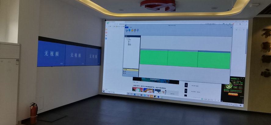 杭州街道辦55寸3.5mm1X3拼接配合軟件，IPAD投屏